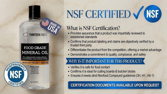 Mineral Oil - 8 oz Food Grade Conditioner for Wood Cutting Board, Countertop & Butcher Block, Lubricant for Knife or Meat Grinder - Safe USP Finish on Marble, Soapstone