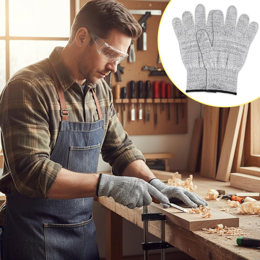 Cut Resistant Gloves, Level 5, Non-Slip Grip, Machine Washable, for Kitchen, Oyster Shucking, Woodworking