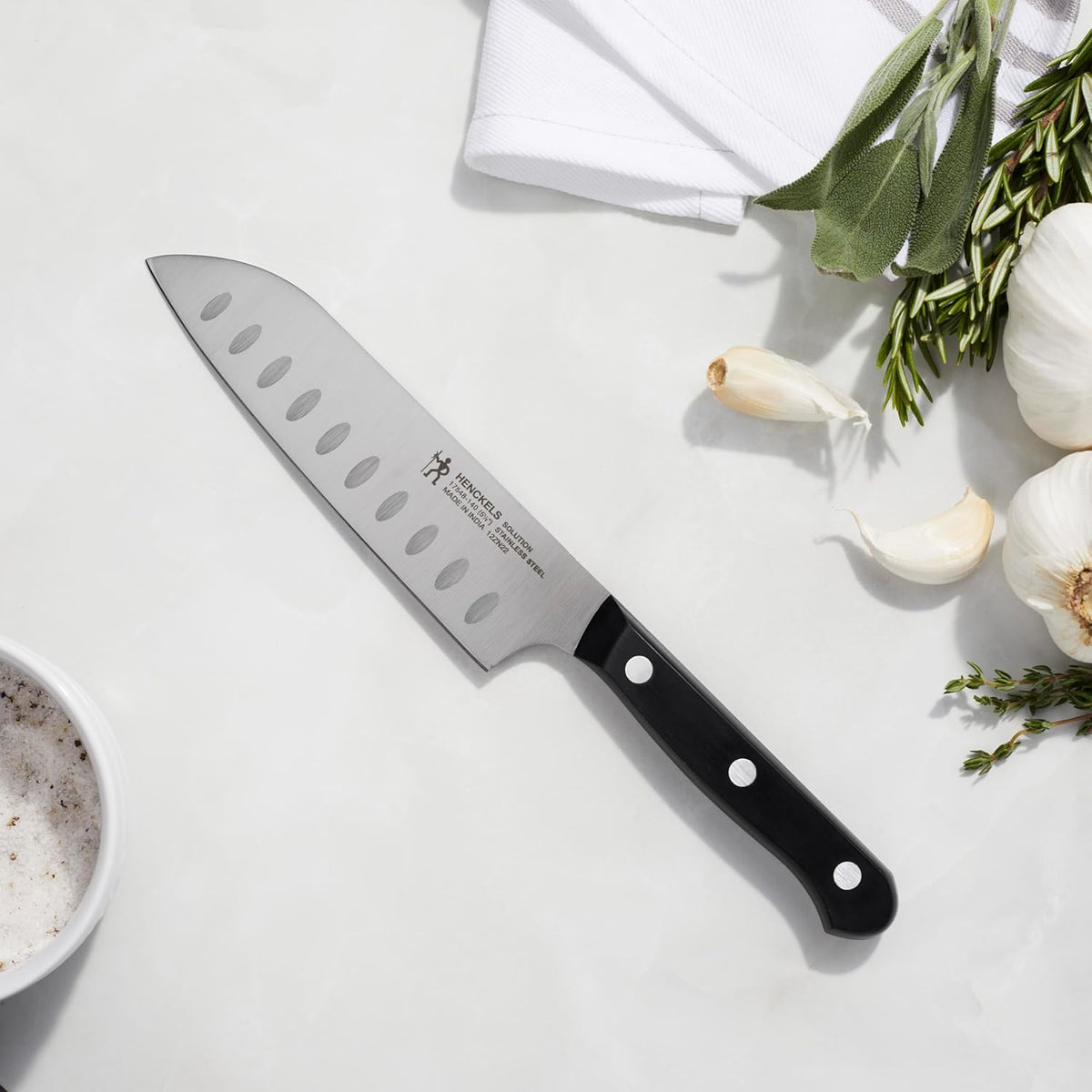 Solution Razor-Sharp Santoku Knife Set, German Engineered Informed by 100+ Years of Mastery, Stainless Steel, 7-inch