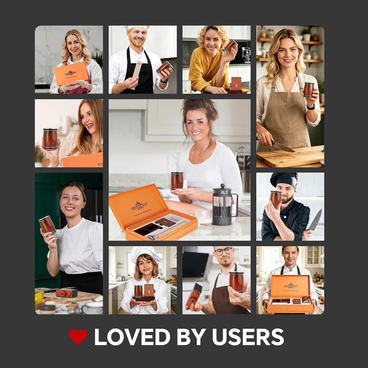 Luxury Knife Sharpening Kit – Patented Multi-Angle Premium Rolling Knife Sharpener for Chef, Fruit, and All Steel Knives,Gift for Men/Dad (Brown)