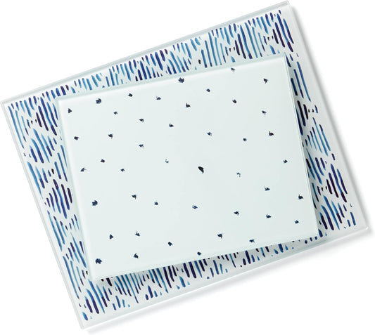 895698 Blue Bay 2-Piece Glass Cutting Board Set