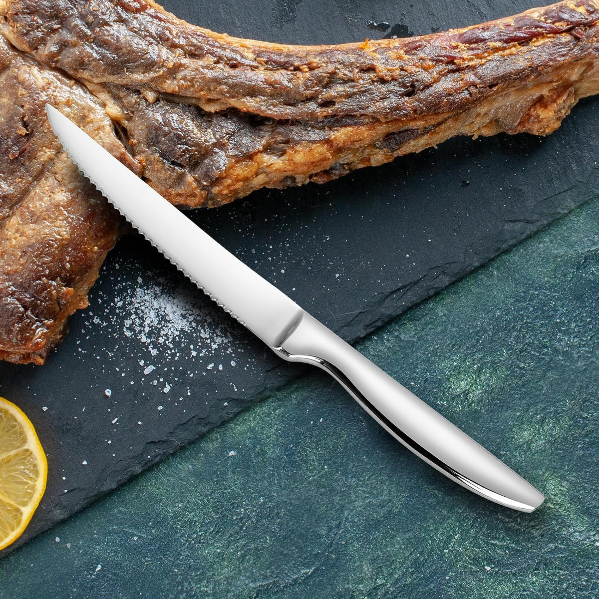 Steak Knife Set of 8, Serrated Steak Knife, Kitchen Steak Knives, Steak Knives Dishwasher Safe, Stainless Steel Knives