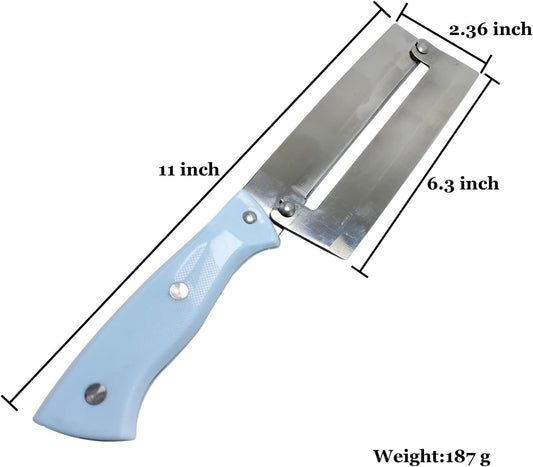 Sugarcane Peeling Knife Pineapple Peeling Knife Sugar Cane Peeler Knife, Paring Knife Fruit Peeler Cutter Artifact Planing Knife, With Stainless Steel Blade & Non-slip Blue Plastic Handle