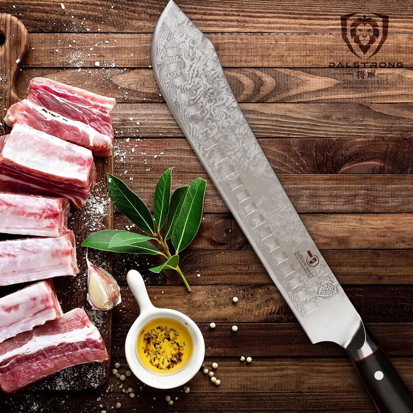 Bull Nose Butcher Knife - 10 inch - Shogun Series ELITE - Japanese AUS-10V Super Steel - Vacuum Heat Treatment - with Sheath - Meat, BBQ, Breaking Knife - Kitchen Knife - BBQ, Brisket