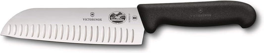 VIC-5.2523.17US2 Fibrox Pro Santoku 7" Granton Blade 1½" width at handle Black,Multi