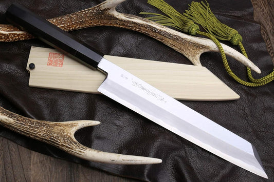 Yoshihiro Aonamiuchi Blue Steel #1 Kiritsuke Multipurpose Chef Knife (10.5" (270mm), Ebony Handle)