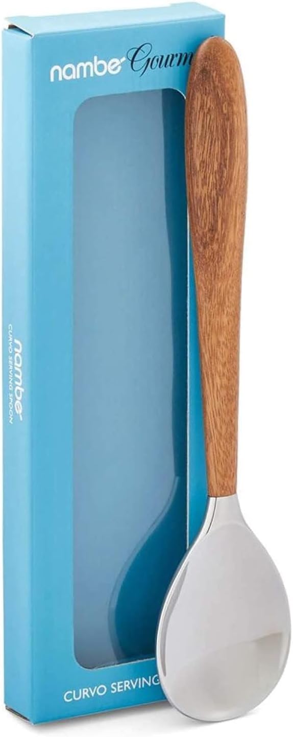 Curvo Cheese Set | Cheese Knife and Fork Utensil Set for Charcuterie Board | Made of Stainless Steel and Acacia Wood | Designed by Steve Cozzolino