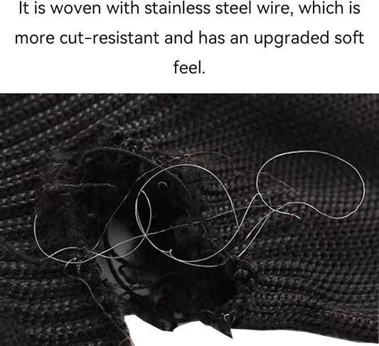 Cut Resistant Gloves Food Grade Level 5 Protection, for Mandolin Slicing Etc(Stainless Steel Wire Braid) 2 Pairs