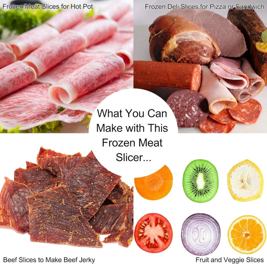 Manual Frozen Meat Slicer, Upgraded Stainless Steel Meat Cutter Beef Mutton Roll for Hot Pot KBBQ Food Slicer Slicing Machine for Home Cooking of Hot Pot Shabu Shabu BBQ