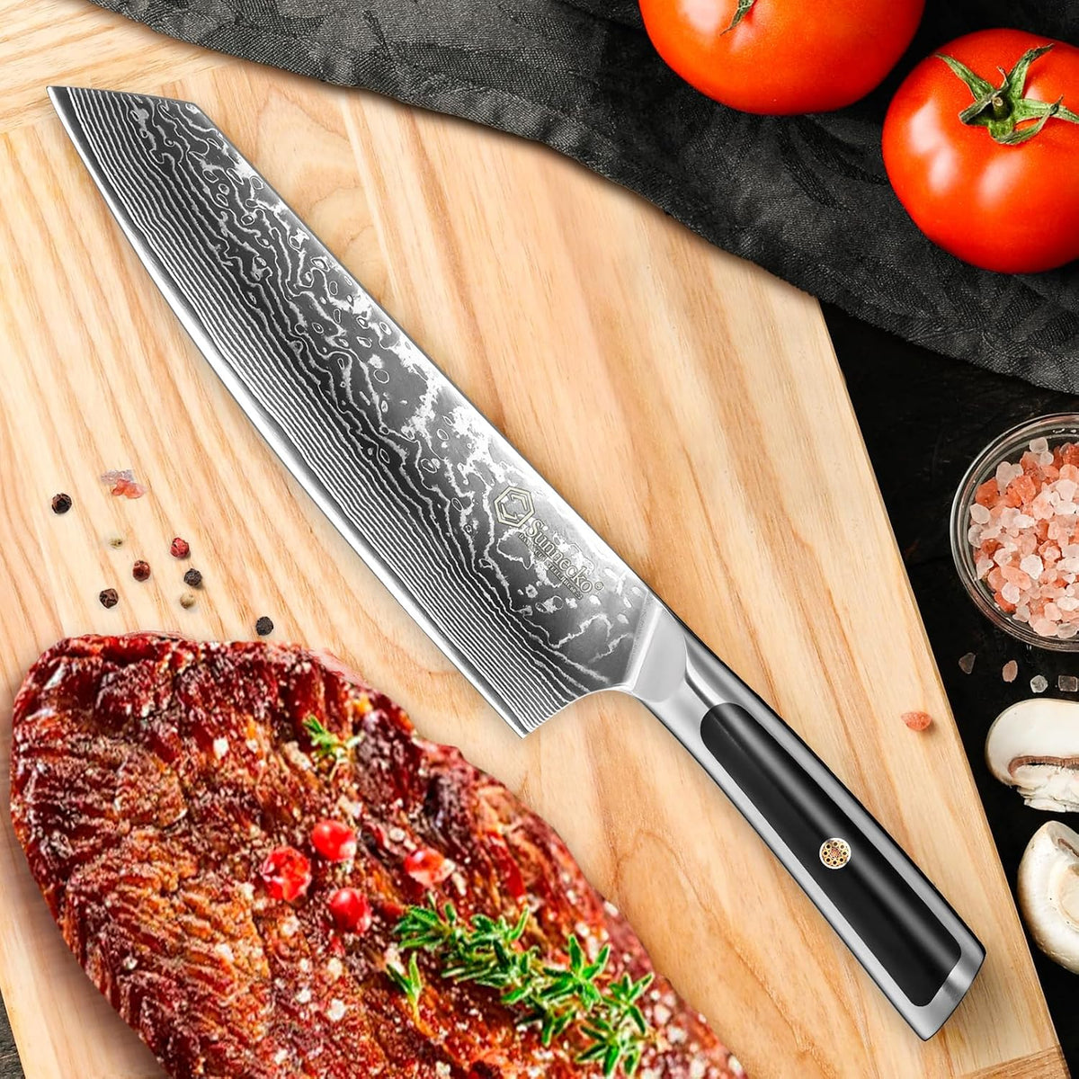 Kitchen Knife Japanese Damascus Santoku Knife 7 Inch