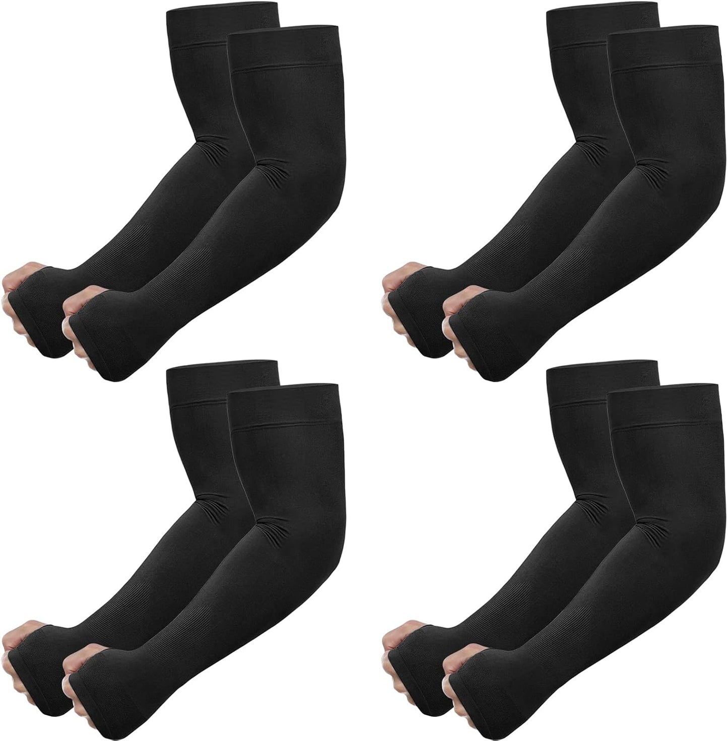 UV Sun Protection Arm Sleeves with Thumb Hole | for Men Women Youth, Cooling Sleeve to Cover Tattoo, Mid-Compression