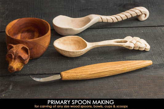 Wood Carving Hook knife SK4s Long 2.4'' - Spoon Carving Tools – Spoon Whittling Knife for Professional Carvers & Beginners - Crooked Whittling Knives for Spoons Bowls Cups