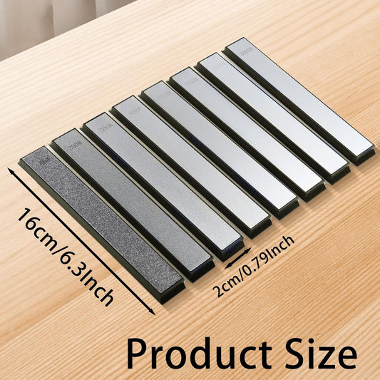 8 PCS Diamond Knife Sharpening Stones, Diamond Whetstone | Professional Whetstone Set With A Non-Slip Base for Kitchen, 80 200 500 800 1000 1500 2000 3000 Grit Knife Sharpener