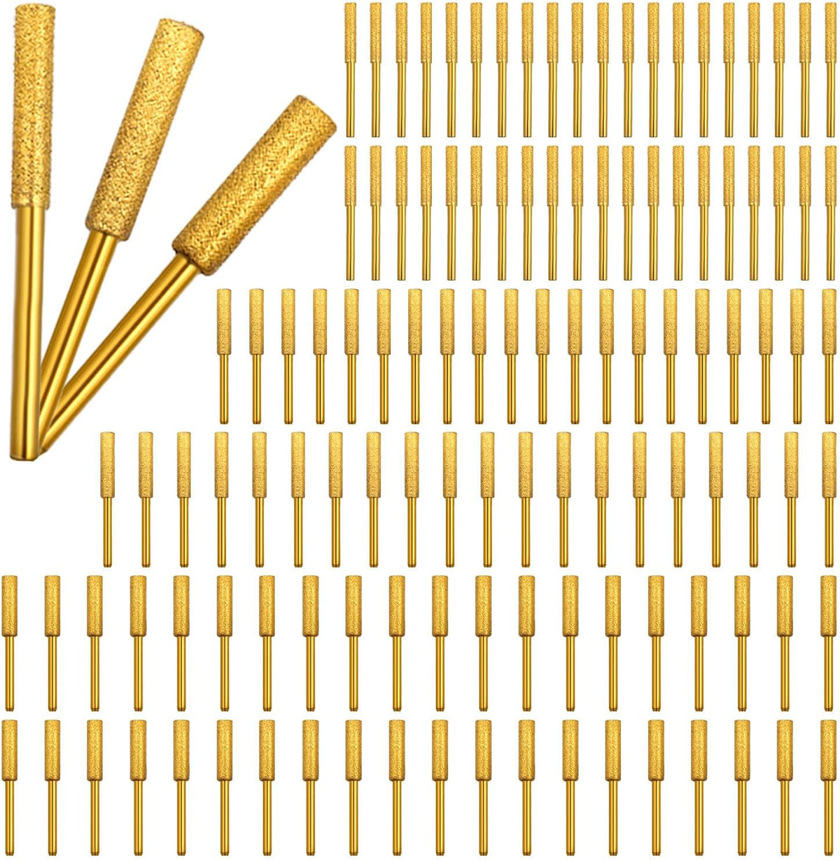 72 Pcs 1/8" Shank Diamond Chainsaw Sharpener Set | High Hardness Burr Grinding Stone Chainsaw Sharpening Kit for Chain Saw Stone Jewelry Wood (5/32'', 3/16'', 7/32'')