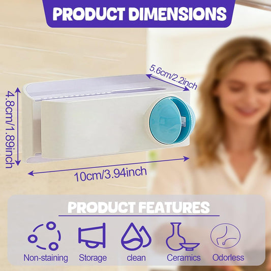 Multifunctional 3-in-1 Wall Mounted Knife Holder, Wall Knife Holder with Built-in Sharpener, No Drilling Required, Suitable for Apartment and Kitchen