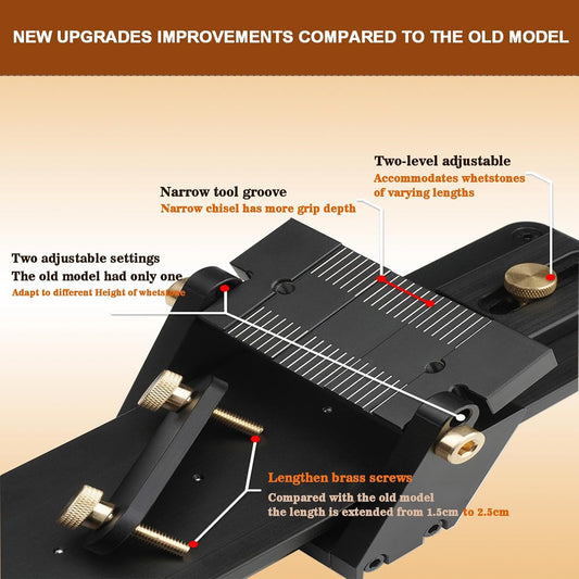 Chisel Sharpening Jig, Adjustable Fixed-Angle Plane Irons Sharpener Jig | Sturdy Metal Frame, Four-Corner Non-Slip Pads. Whetstone Honing Jig for Woodworking Chisels & Plane Irons
