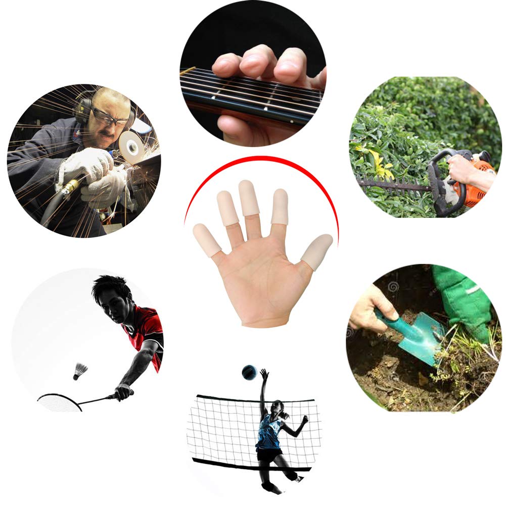 Gel Finger Cots, Finger Protector Support(14 PCS) NEW MATERIAL Finger Sleeves Great for Trigger Finger, Hand Eczema, Finger Cracking, Finger Arthritis and More. (10pcs Long + 4pcs Short)