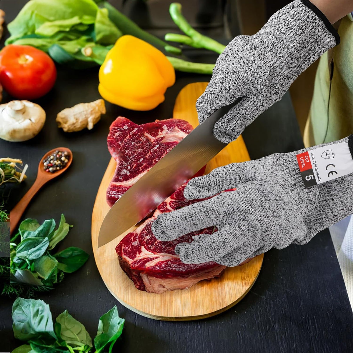 Oyster Shucking Knife Set, 9 Pack Stainless Steel Oyster Knifes with 2 Pairs Level 5 Cut-Resistant Gloves, Seafood Opener Kit Tools Gift for All Kinds of Oysters Clam Pearl Shell Shucking