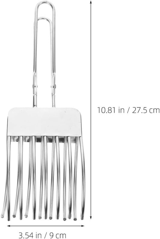 Stainless Steel Roast Slicing Tong Handheld Meat Slicer for Even Bread Ham Roast Slices with Ergonomic Grip Cooking Grilling Kitchen Tool 10.82X3.54X2.95In