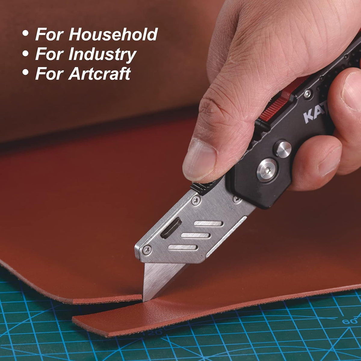3 Pack Folding Utility Knife Set, Heavy Duty Box Cutters with Blades