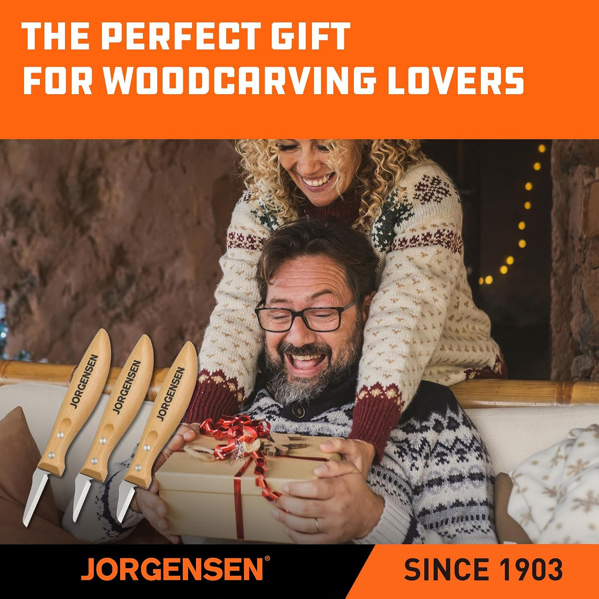 Jorgensen 3-Piece Wood Carving Tool Set with Stainless Steel Knives