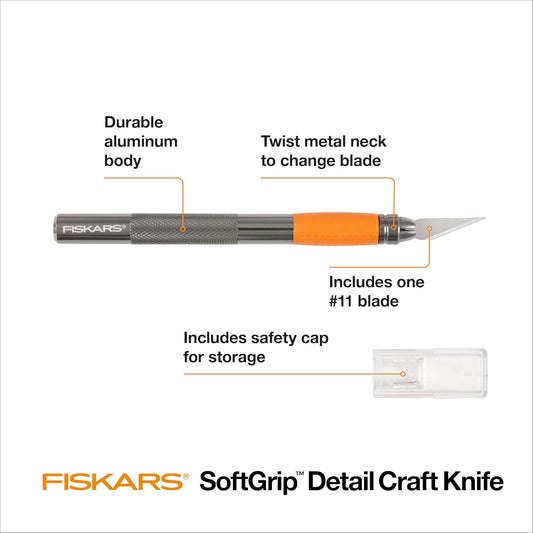 6" Detail Craft Knife for Precision Cutting & Detail Work, Arts & Crafts Exacto Hobby Knife for Scrapbooking, Cutter Ideal for Cardstock, Thin Plastic, Photos, Vinyl & Canvas, Durable Aluminum