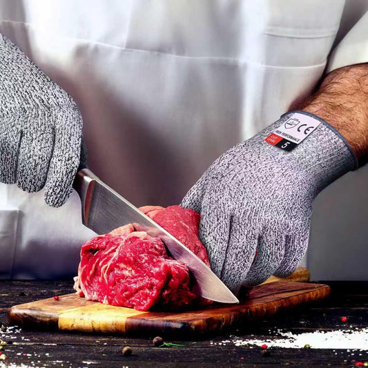 4 PCS (M+L) Cut Resistant Gloves Level 5 Protection for Kitchen, Upgrade Safety Anti Cutting Gloves for Meat Cutting