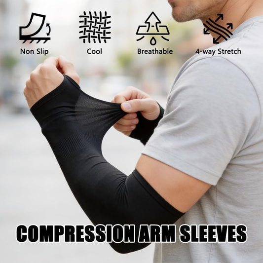 Arm Sleeves UV Sun Protection Cooling Sports Compression Sleeves for Men & Women 4 Pairs