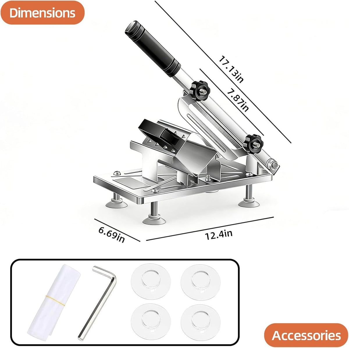 Stainless Steel Food Slicer,Upgraded Manual Frozen Meat Slicer Beef and Mutton Roll Meat Cleavers Machine for Home Cooking of Shabu Shabu,BBQ,Hot Pot