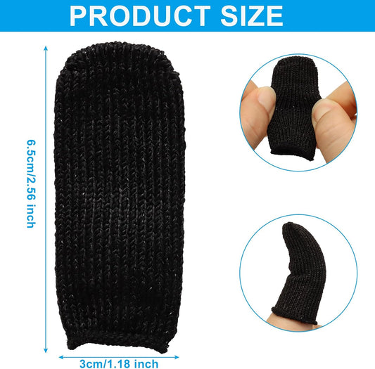 30Pcs Black Cut Resistant Finger Cots | Reusable, Gel Finger Guards, Protective Fingertip Sleeves, For Kitchen Food Prep, Cutting, Crafting and Office Work