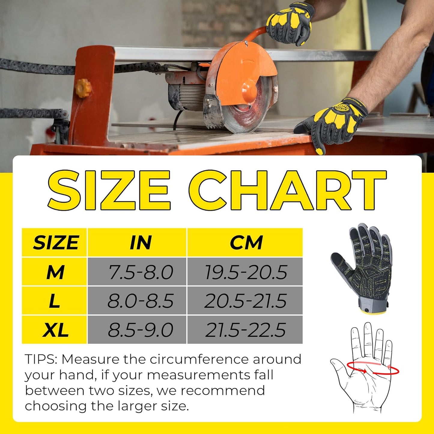 Anti Vibration Gloves, SBR Padding, TPR Protector, Mechanic Work Gloves