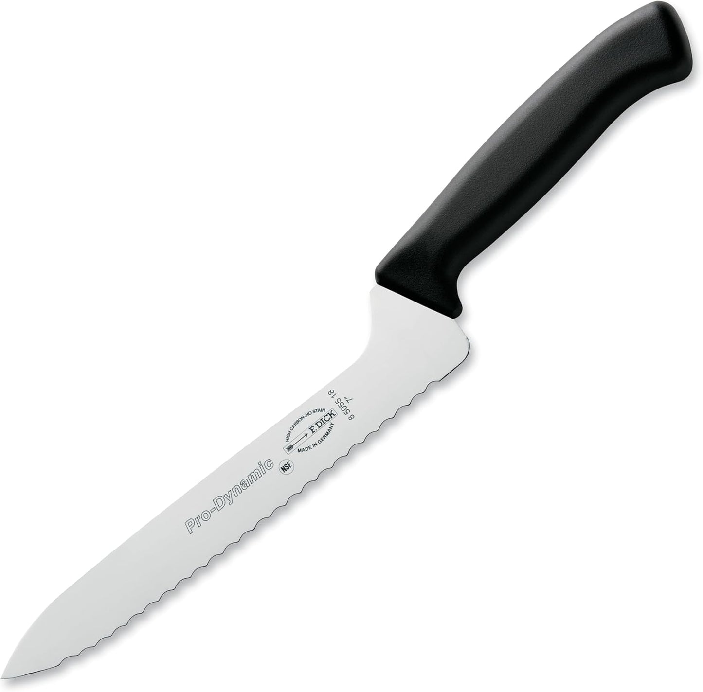 ProDynamic Sandwich Knife - Offset bread knife with 7’’ blade & 56 HRC - Ideal for cutting bread - NSF Certified - High carbon - Ultra Sharp - Ergonomic handle - Made in Germany