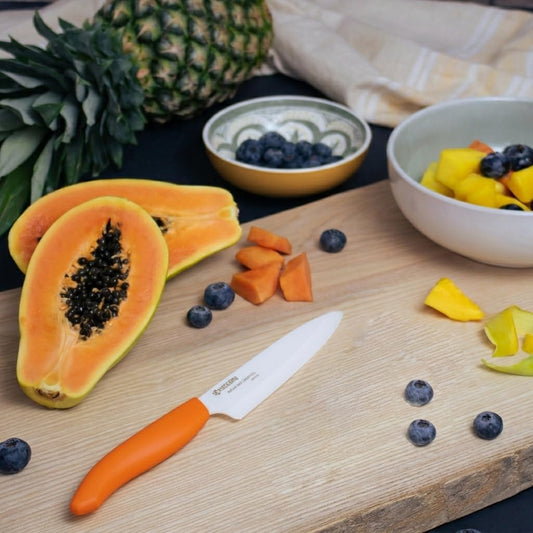 Revolution 4.5" Ceramic Utility Knife – Ultra-Sharp Japanese Blade | Revolution 4.5-Inch Utility Knife: Ultra-Sharp Japanese Zirconia Blade for Precise Cutting of Fruits and Vegetables