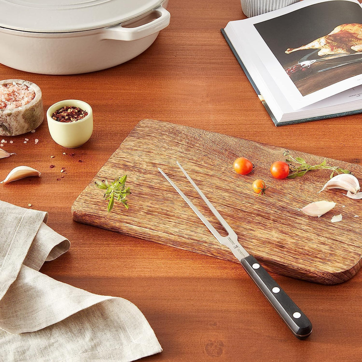 Classic Razor-Sharp 7-inch Flat Tine Carving Fork, German Engineered Informed by 100+ Years of Mastery