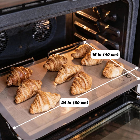 Silicone Baking Mats - Full Size Baking Sheet Liners, Pack of 2, Gray | Oven Safe, Non-Stick Silicone Baking Sheet Liner, Perfect For Baking Macarons Cookies, Pastry & Cakes, 16 x 24 in (40x60 cm)