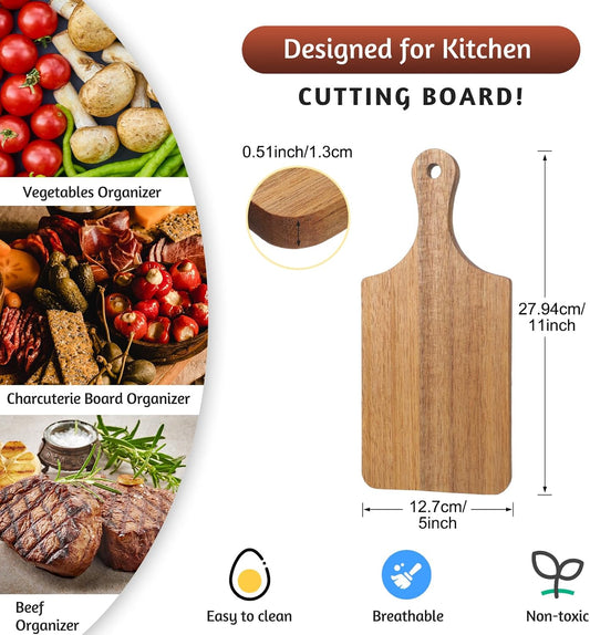6 Pcs Thicken Cutting Board Bulk Wood Board for Chopping Serving Charcuterie Material for Laser Engraving Mother' Day Wedding Housewarming Gift(Acacia)