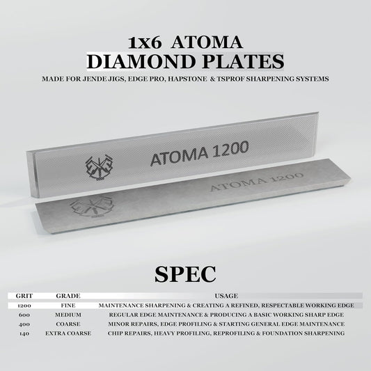 1x6 Atoma Diamond Plate 1200 Grit-Advanced diamond technology-for Edge Pro, Hapstone, and TSProf sharpeners