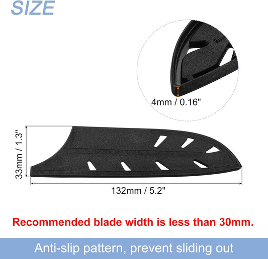 Knife Cover Sleeves Blade Edge Guards for 5" Santoku Knife Blade Edge Protector Universal Knife Sheath for Kitchen, Black