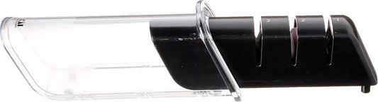 PRO Ceramic Diamond Pull Sharpening System | 3 Step Retractable Sharpener for Straight, Double-Bevel Blades, Knife Sharpener