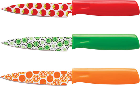 Kitchen Essentials Kitchen Tools & Cutlery Collection, Kitchen Accessories & Cutlery, Printed Paring Knife Set, 3-Piece