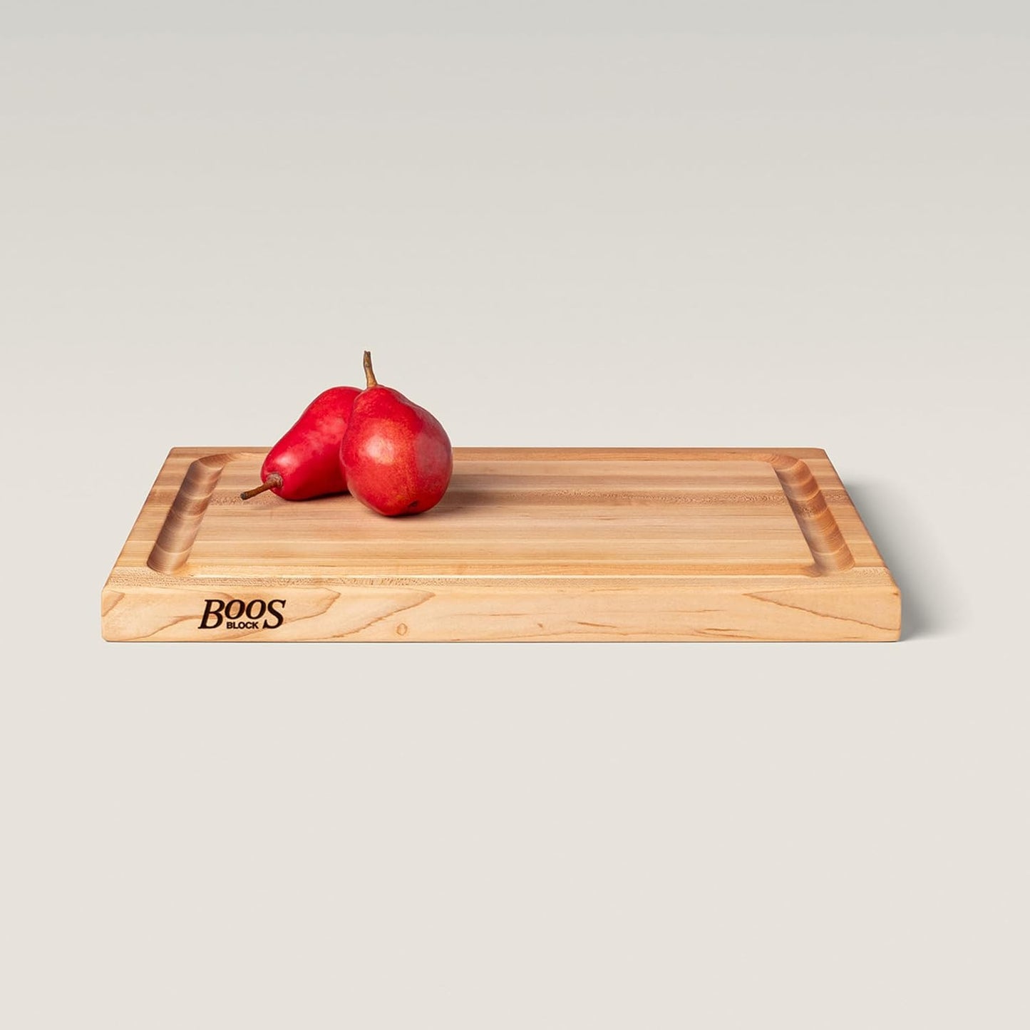 CB Series Rectangular Wooden Maple Cutting Board 24”x18” – 1.5” Thick, 18-lb Reversible Butcher Block with Juice Groove, Edge-Grain & Finger Grips – Made in the USA