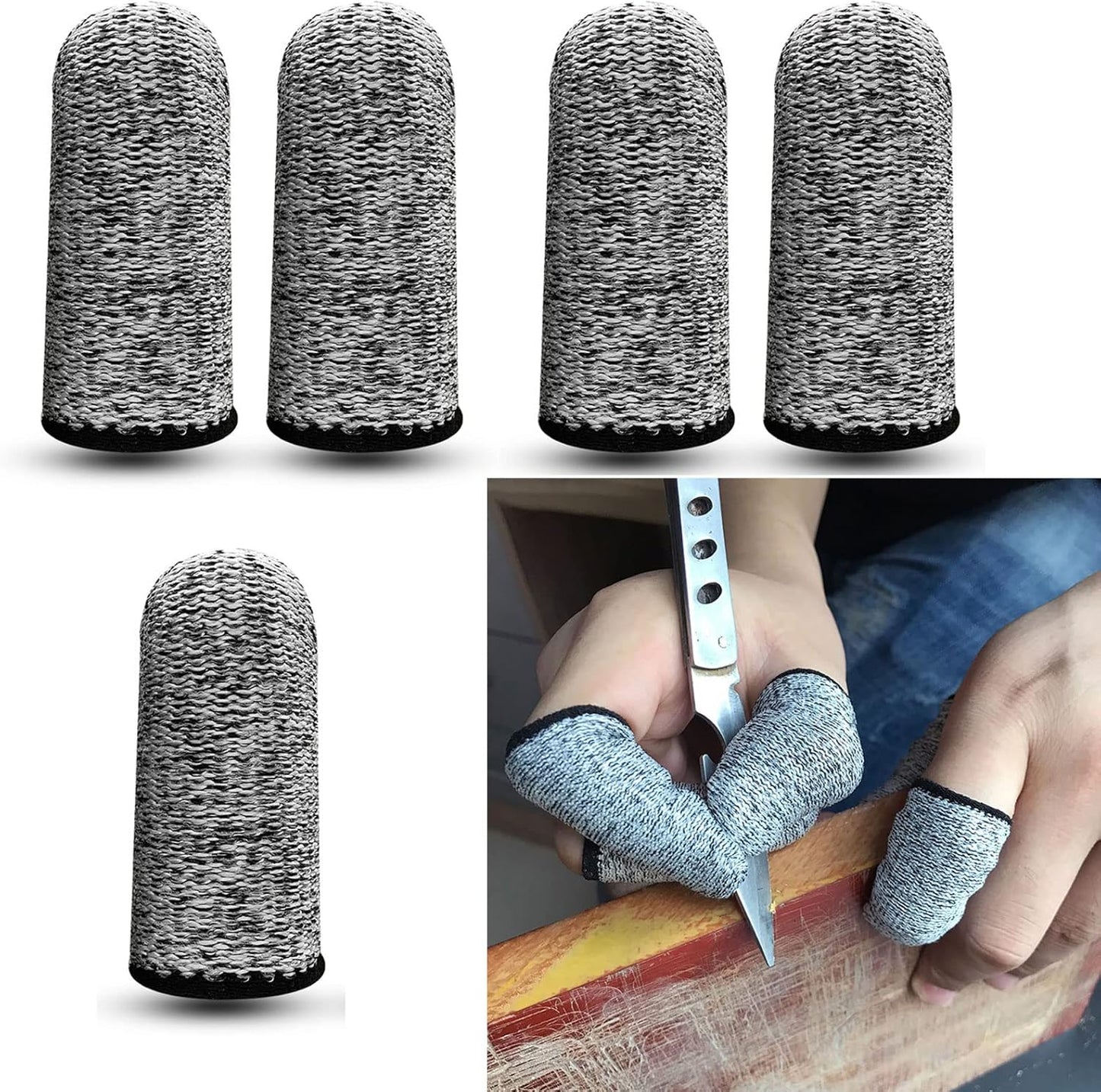 Finger Cots Cut Resistant Protector Breathable Finger Sleeves Thumb Protector Fingertips Protective For Work 10PCS