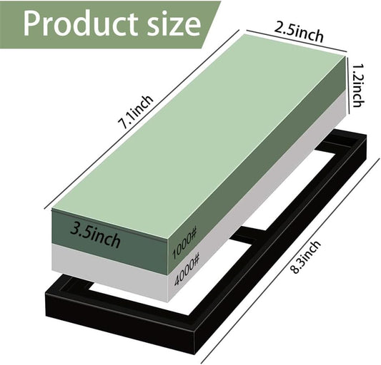 Whetstone Sharpening Stone 1000/4000 Grit Professional Kitchen Knife Sharpener Kit Wet Stones for Kitchen Knives,Pocket Knife,Blades,Scissors, Gardening Tool