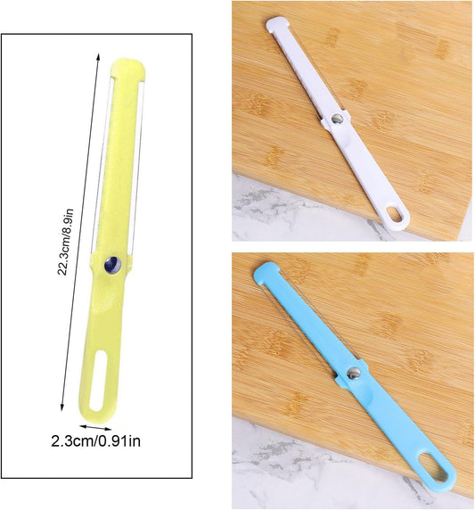 3 Pack Cheese Slicer Handheld 2 Side Wire Blade Knife Butter Cutter Peeler Spatula Cake Sausage Ham Slicing Tool for Cheddar Gruyere Raclette Mozzarella Block