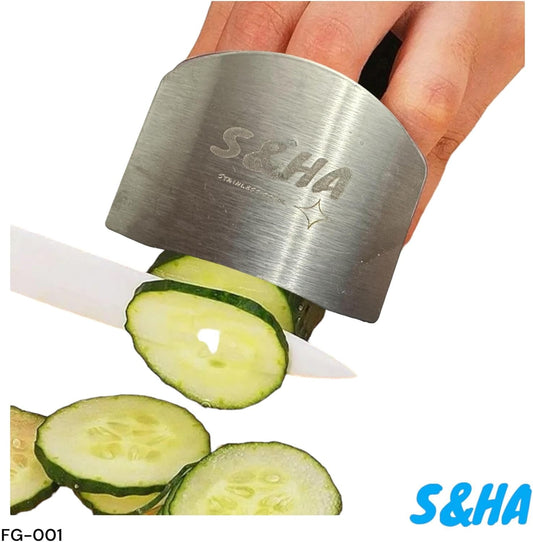 1pc Finger Guard for fingers, Kitchen Tool, Stainless Steel Knife Protector for Fingers, Portect Fingers, Avoid injuries, used When Slicing and Chopping, Silver Stainless Steel S&HA