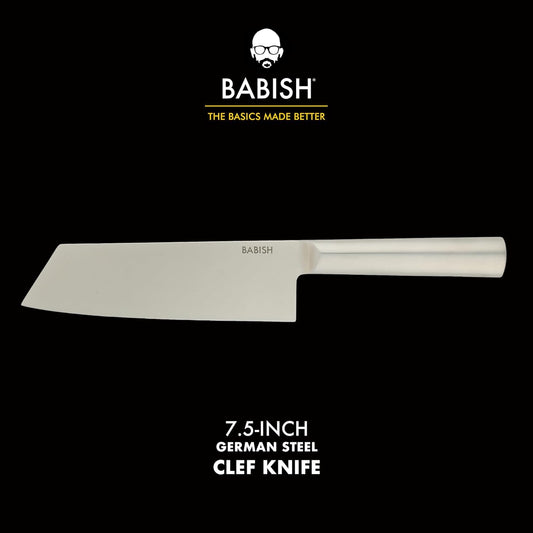 7.5-Inch Clef Knife – High-Carbon 1.4116 German Steel Kitchen Knife, Chef & Cleaver Hybrid for Chopping, Slicing & Prep, Full-Tang, Razor Sharp, Ergonomic Design