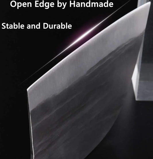 Serbian Chef Knife with Leather Sheath, Full Tang Butcher Knives | Heavy Duty Hand-Forged Meat Cleaver with Ergonomic Handle, High-Carbon Steel, Unique Sleek Design, Lasting Durability