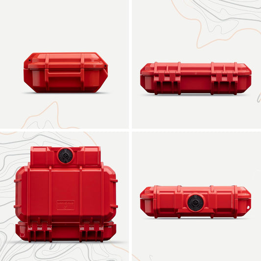 Evergreen 56 Dry Box - EDC Tough Protective Case USA Made for Organization of Cameras, Phones, Camping, Fishing, Hiking, Water Sports (Red)
