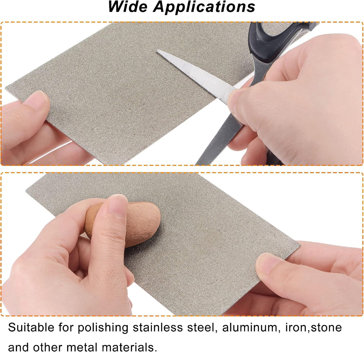 Diamond Whetstone Sharpening Stone, 170mm x 75mm 80 Grit 120 Grit Sharpener Grinding Plate Abrasive Tool Set 2pcs