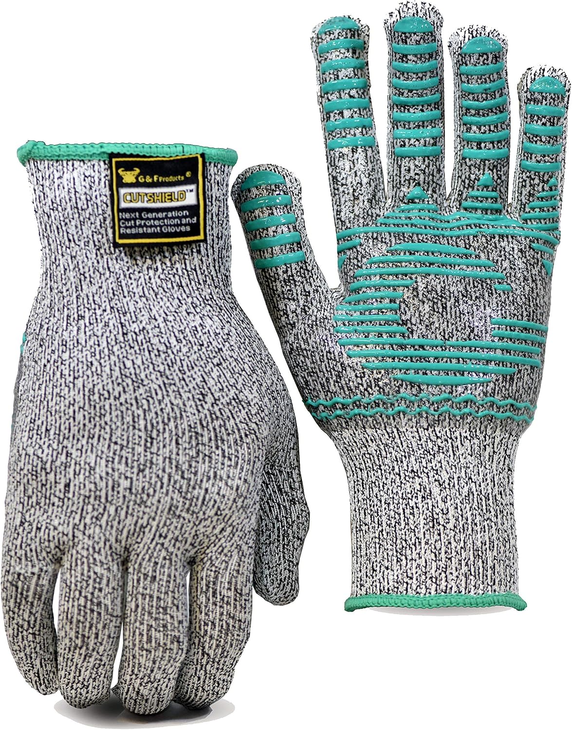 G & F 57100M CUTShield Classic level 5 Cut Resistant Gloves for Kitchen,Food Grade Cut Resistant Gloves, Medium.,Grey